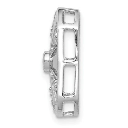 14k White Gold 1/6ct. Real Diamond Vintage Chain Slide