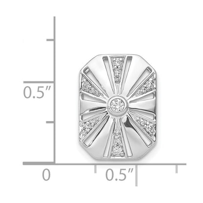 14k White Gold 1/6ct. Real Diamond Vintage Chain Slide