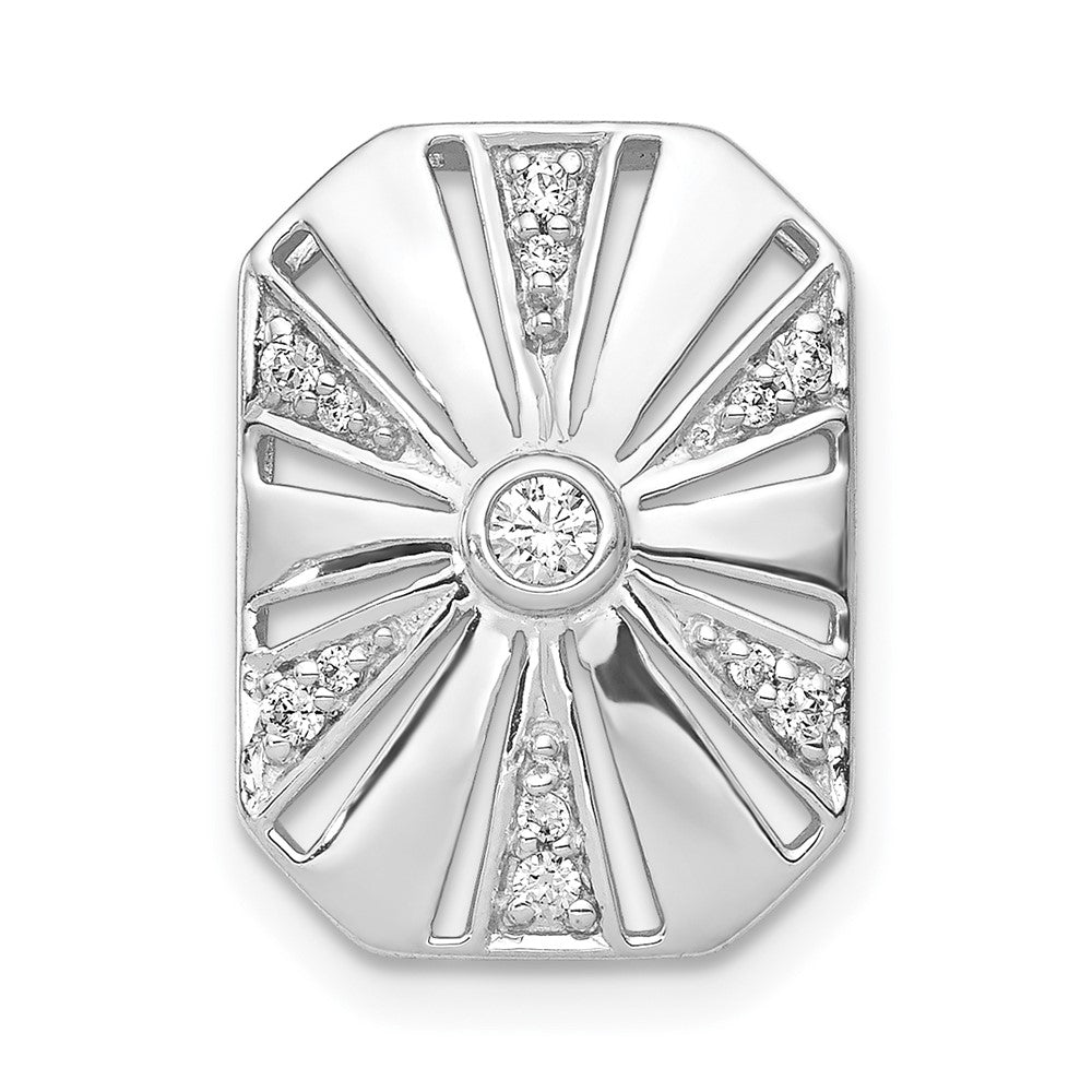 14k White Gold 1/6ct. Real Diamond Vintage Chain Slide