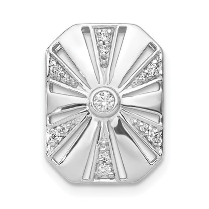 14k White Gold 1/6ct. Real Diamond Vintage Chain Slide