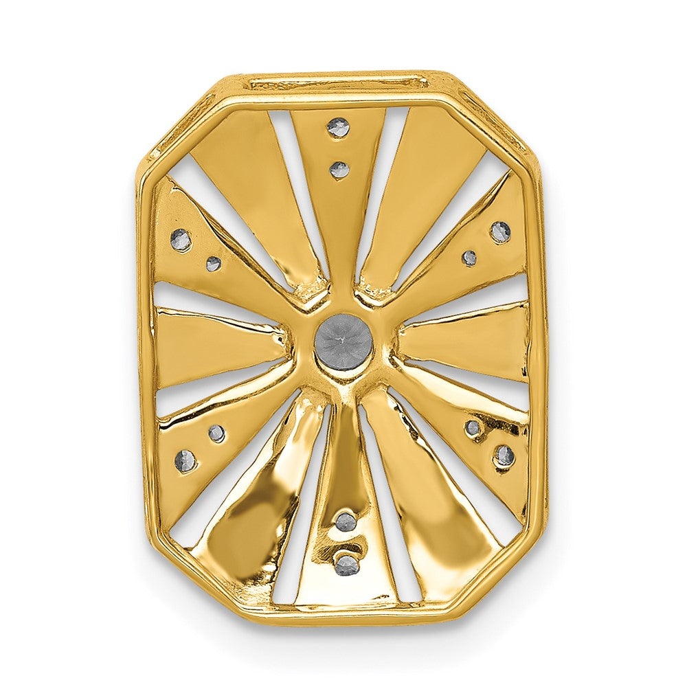 14K Yellow Gold 1/6ct. Real Diamond Vintage Chain Slide