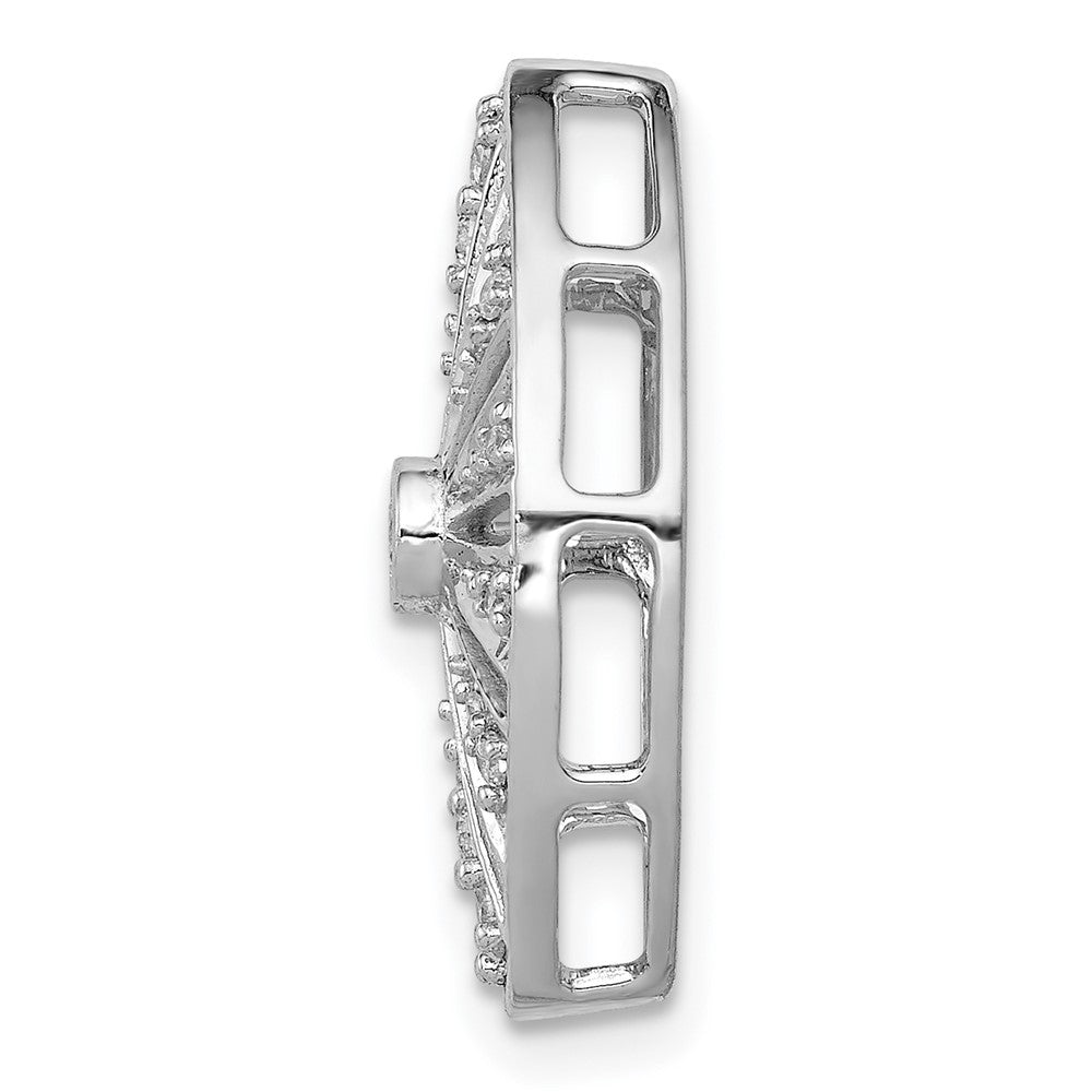 14k White Gold 1/5ct. Real Diamond Vintage Chain Slide