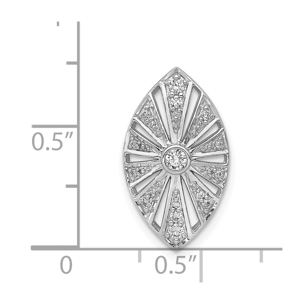 14k White Gold 1/5ct. Real Diamond Vintage Chain Slide