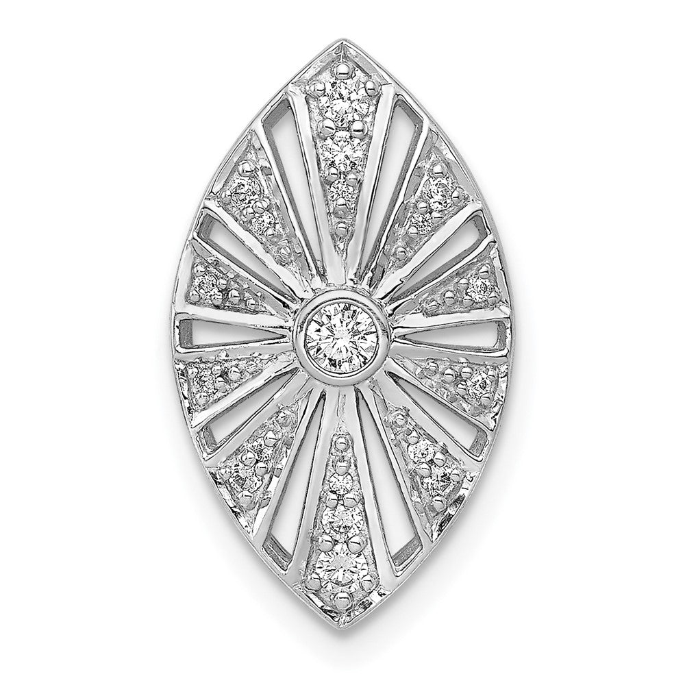 14k White Gold 1/5ct. Real Diamond Vintage Chain Slide