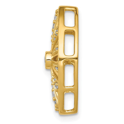 14K Yellow Gold 1/5ct. Real Diamond Vintage Chain Slide