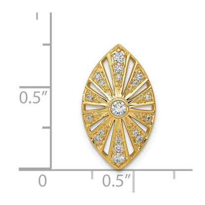 14K Yellow Gold 1/5ct. Real Diamond Vintage Chain Slide