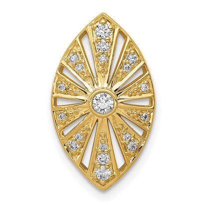 14K Yellow Gold 1/5ct. Real Diamond Vintage Chain Slide