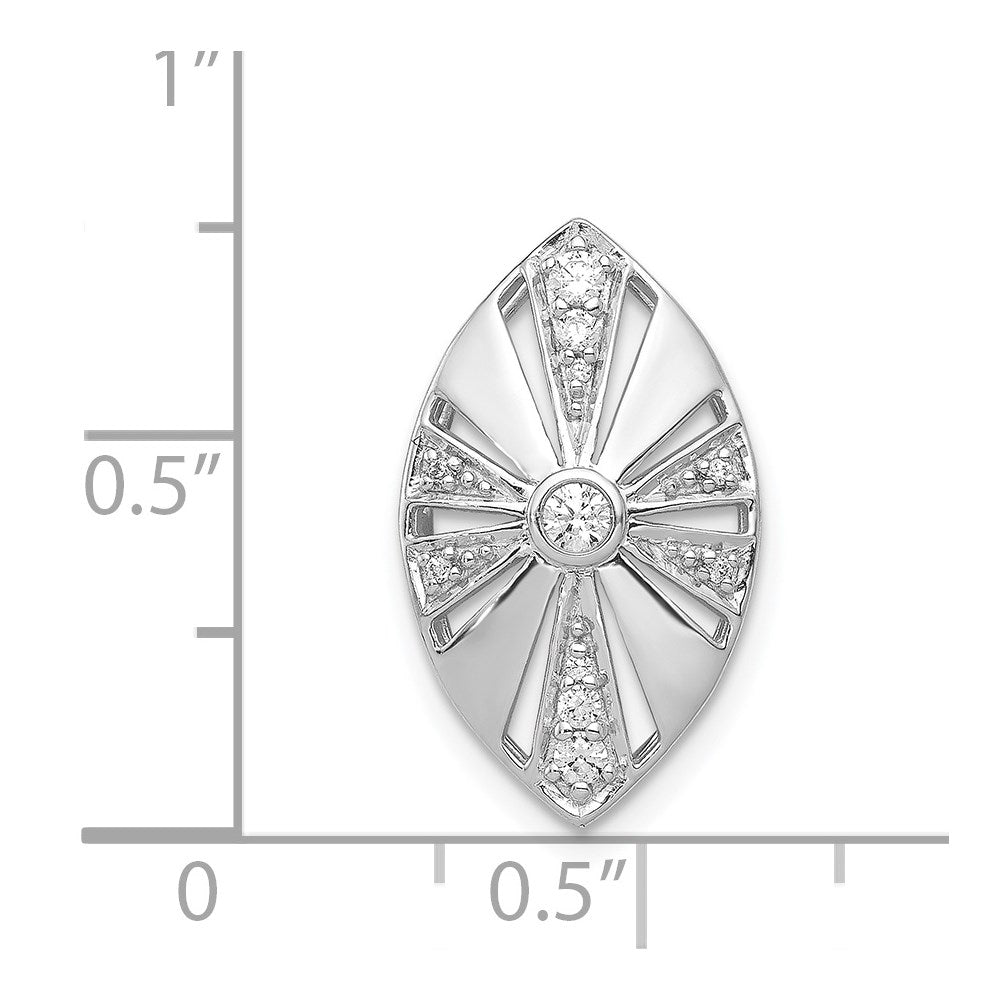 14k White Gold 1/6ct. Real Diamond Vintage Chain Slide