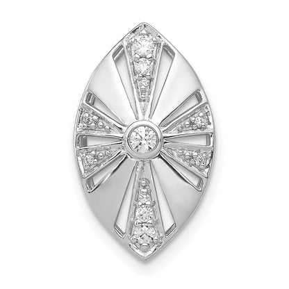 14k White Gold 1/6ct. Real Diamond Vintage Chain Slide