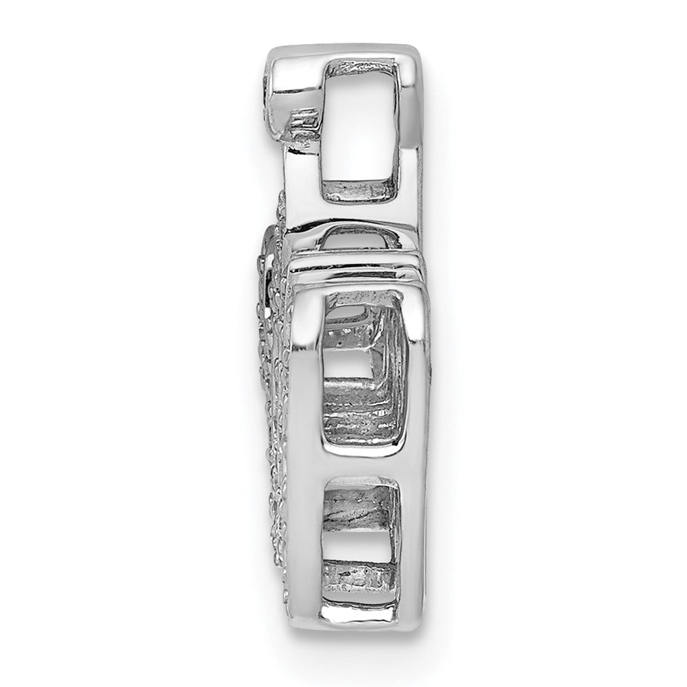 14k White Gold 1/6ct. Real Diamond Allah Pendant