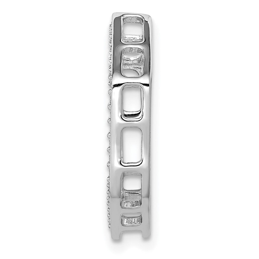 14k White Gold 1/4ct. Real Diamond Fancy Hexagon Chain Slide