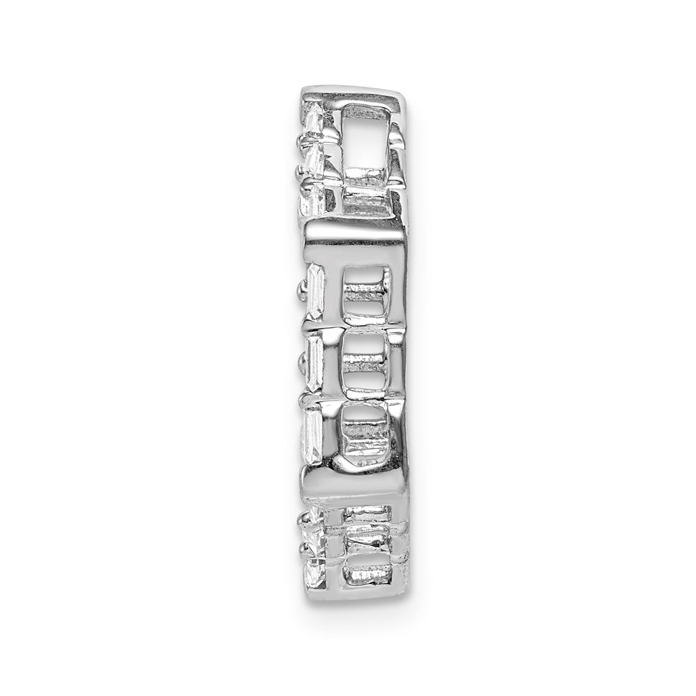 14k White Gold 1/4ct. Real Diamond Fancy Hexagon Chain Slide