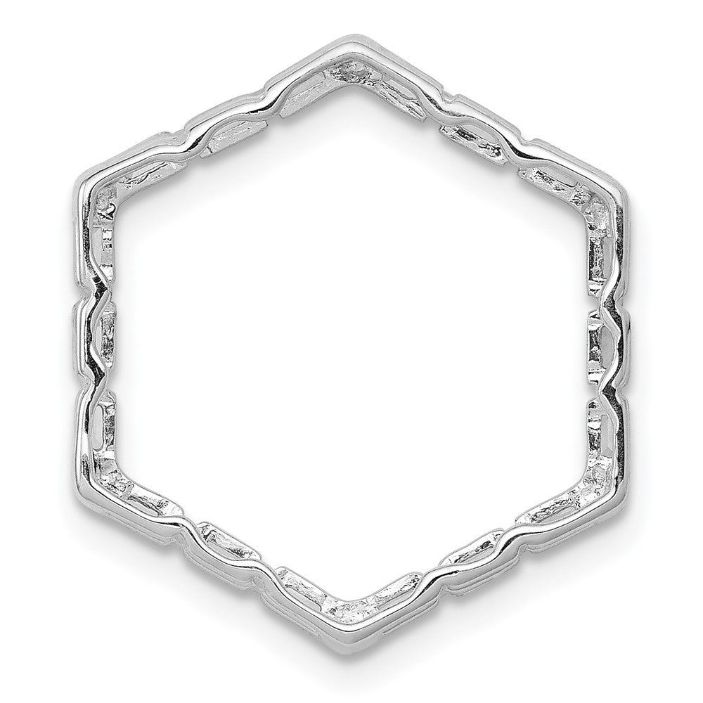 14k White Gold 1/4ct. Real Diamond Fancy Hexagon Chain Slide