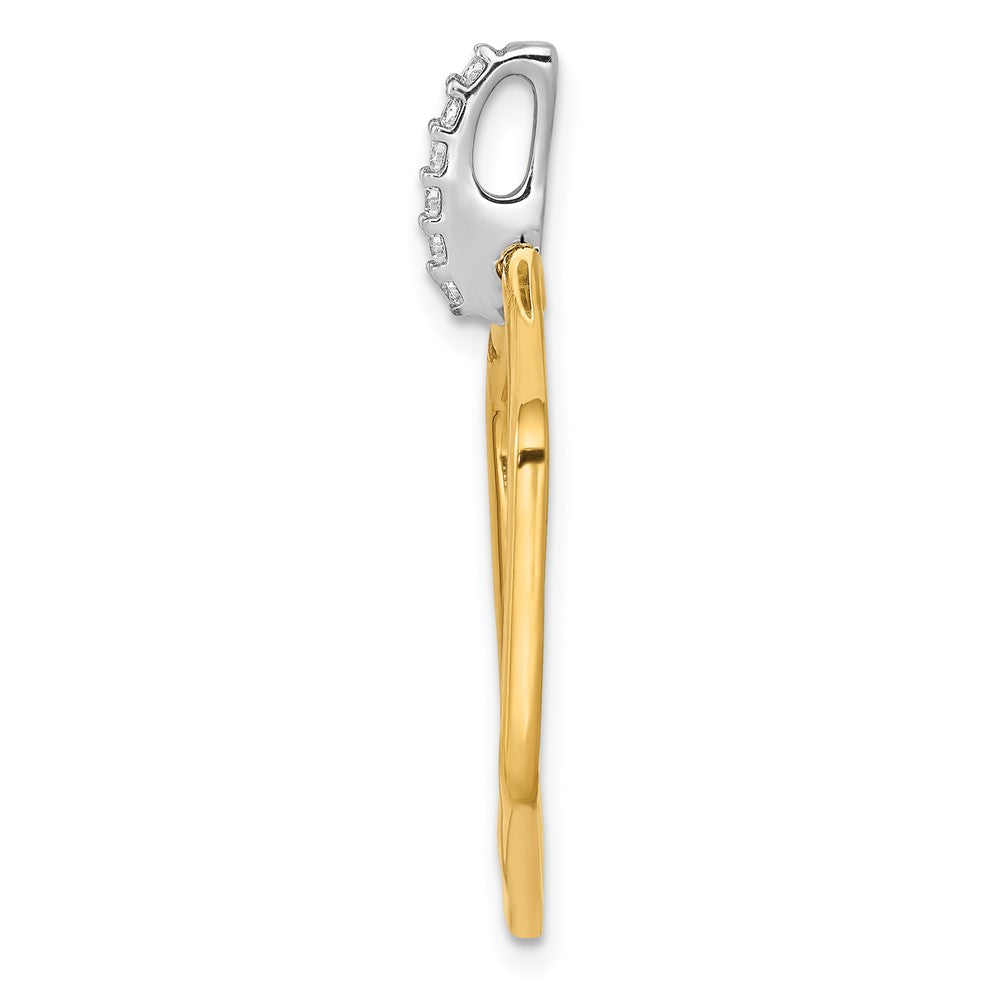 14k Two-Tone Gold 1/15ct. Real Diamond Fancy Hexagon Pendant