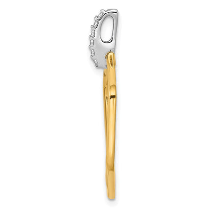 14k Two-Tone Gold 1/15ct. Real Diamond Fancy Hexagon Pendant