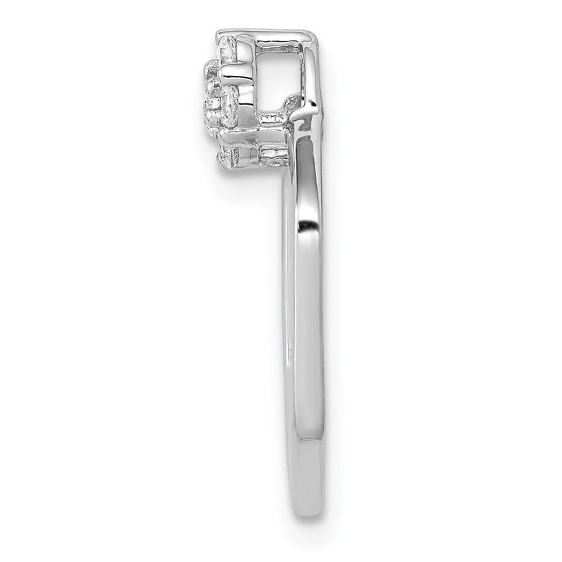 14k White Gold 1/5ct. Real Diamond Fancy Hexagon Chain Slide