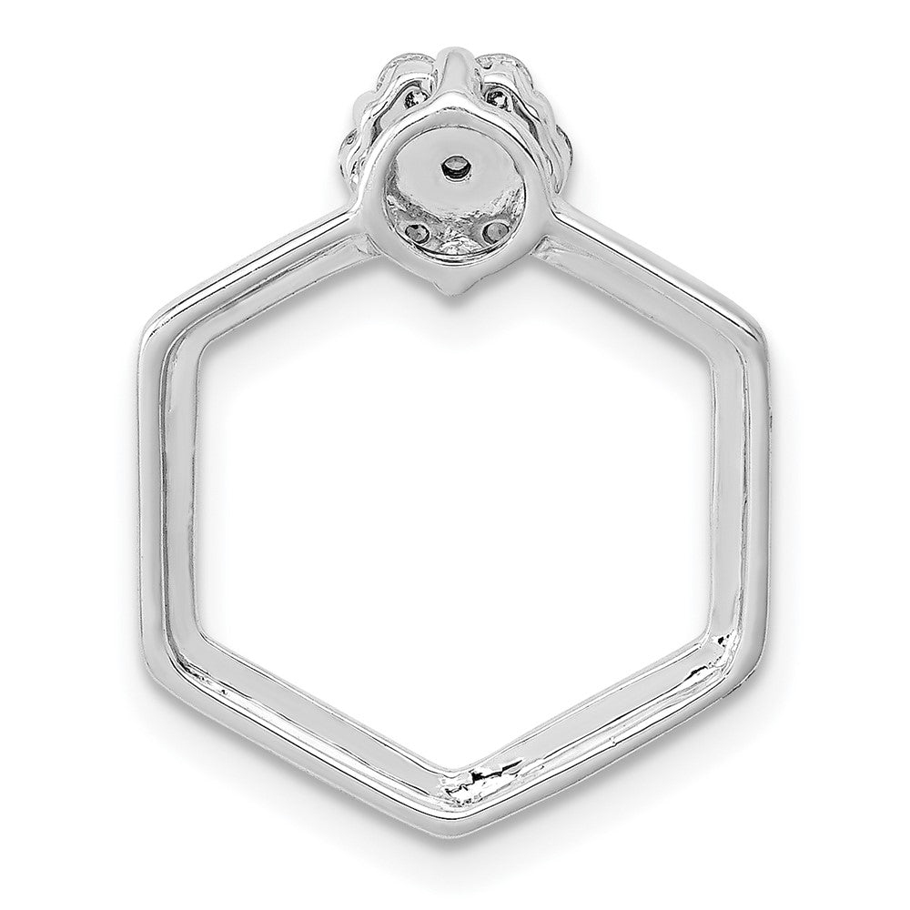 14k White Gold 1/5ct. Real Diamond Fancy Hexagon Chain Slide