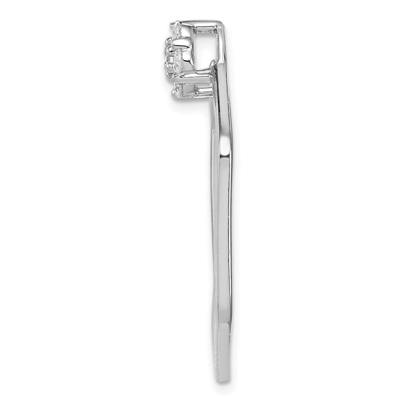14k White Gold 1/3ct. Real Diamond Fancy Hexagon Chain Slide