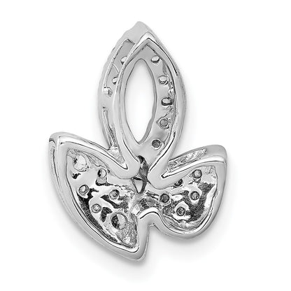 14k White Gold 1/4ct. Real Diamond Fancy Leaf Chain Slide