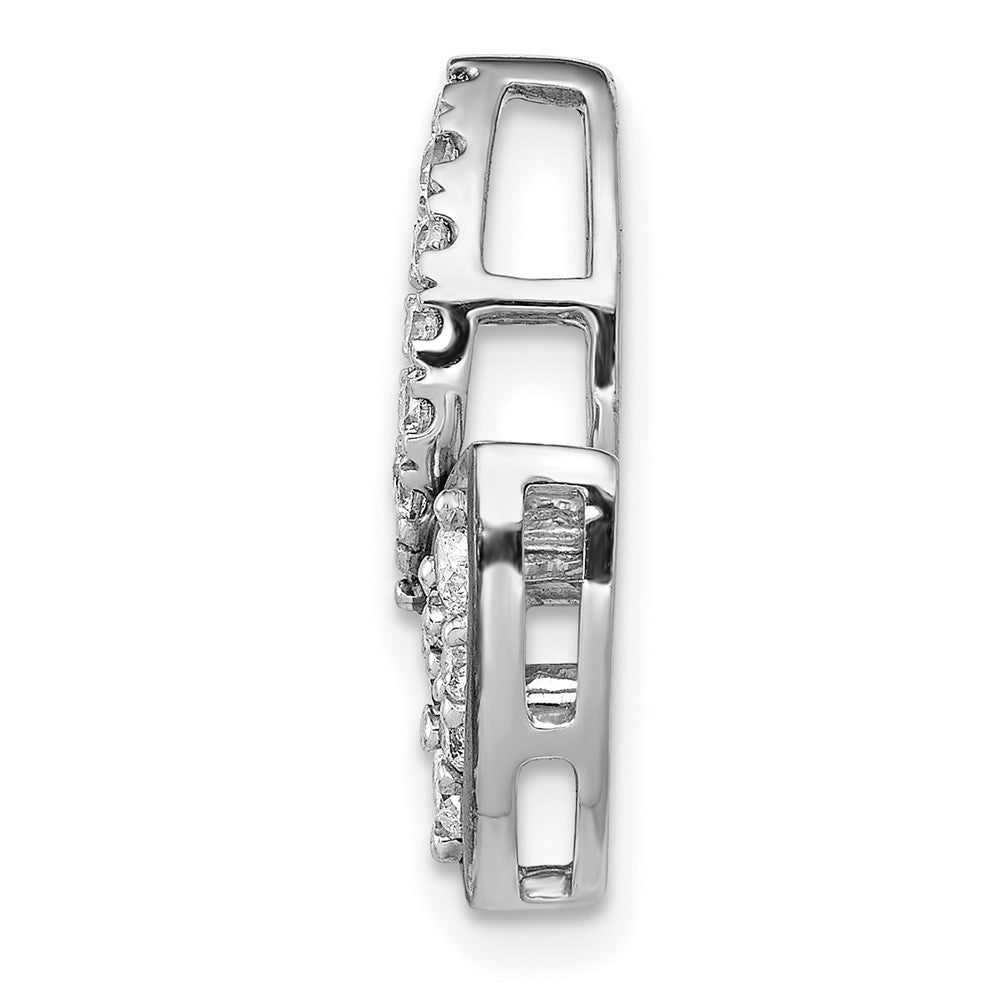 14k White Gold 1/2ct. Real Diamond Fancy Leaf Chain Slide