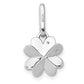 Solid 14k White Gold 1/15ct. Simulated CZ Four Leaf Clover Pendant