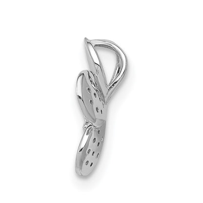 14k White Gold 1/8ct. Real Diamond Flower Chain Slide