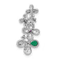 14k white gold real diamond ruby and emerald flower chain slide pm3987 r e 012 wa