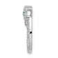 14k white gold real diamond and emerald flower chain slide pm3988 em 025 wa