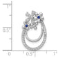 14k white gold real diamond and sapphire flower chain slide pm3988 sa 025 wa