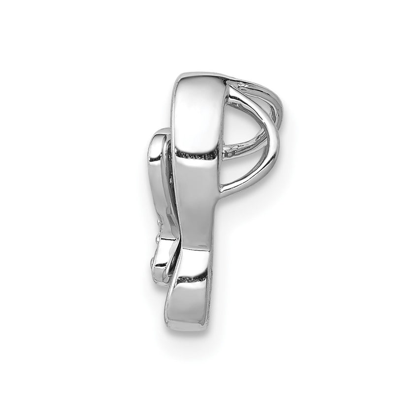 14k White Gold Real Diamond Butterfly Chain Slide