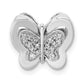 14k White Gold Real Diamond Butterfly Chain Slide