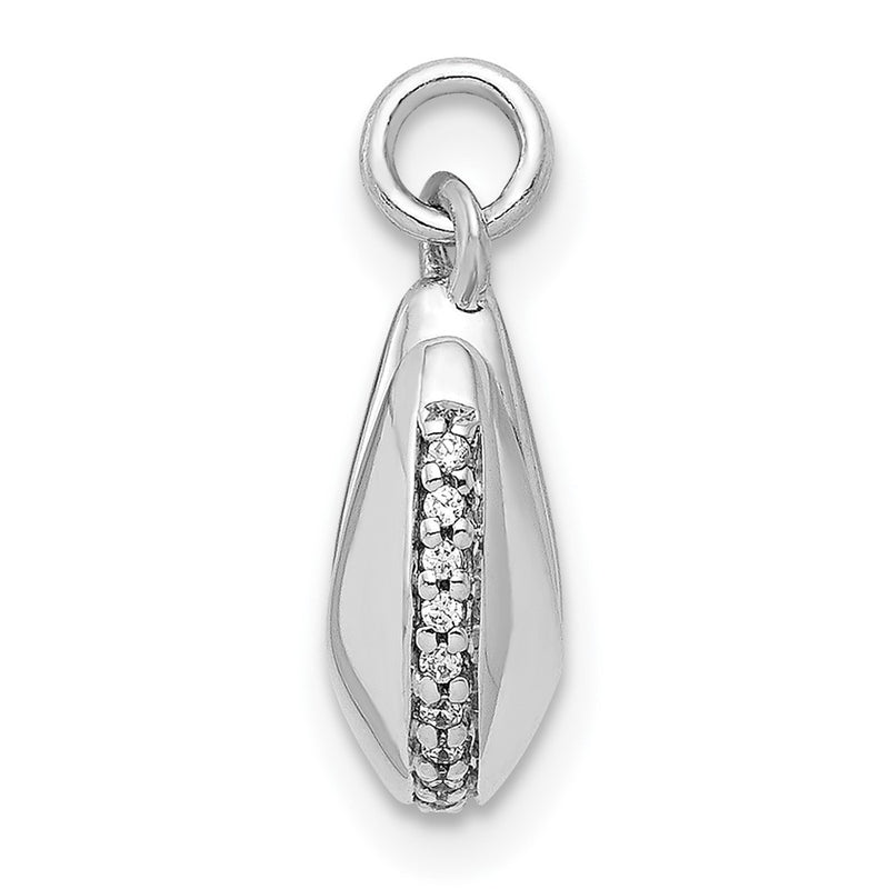 14k White Gold 1/15ct. Real Diamond Fortune Cookie Pendant