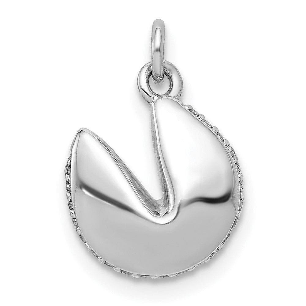 14k White Gold 1/15ct. Real Diamond Fortune Cookie Pendant