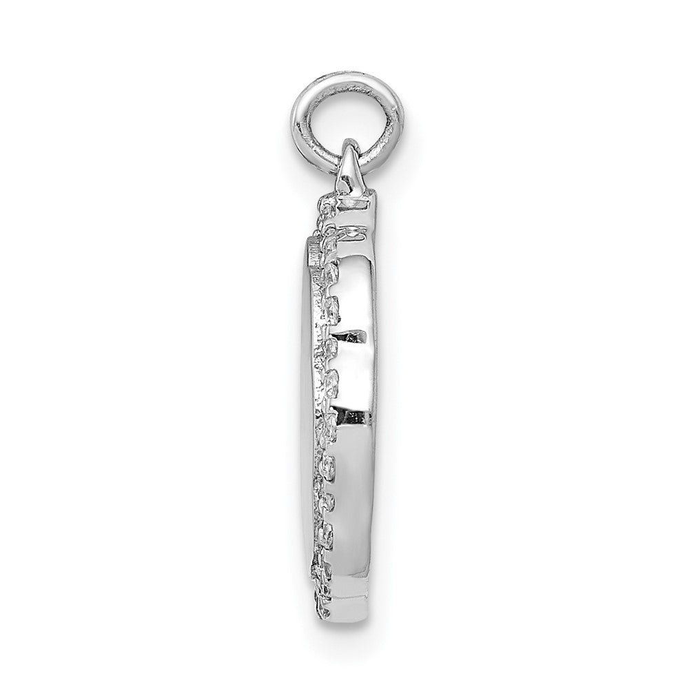 14k White Gold 1/5ct. Real Diamond Fancy Scalloped Pendant