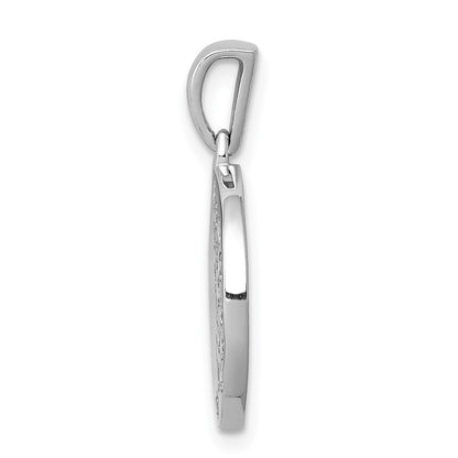 14k White Gold 1/4ct. Real Diamond Fancy Circle Pendant