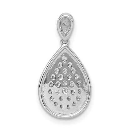 14k White Gold 1/4ct. Real Diamond Fancy Teardrop Pendant