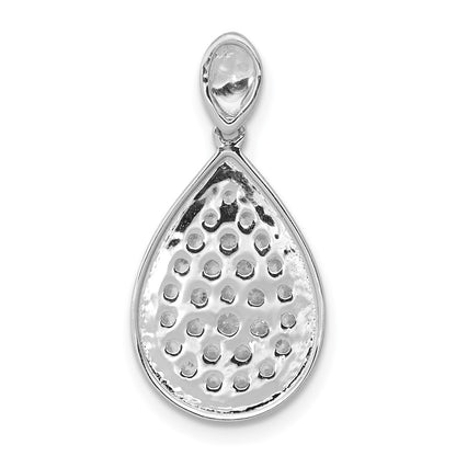 14k White Gold 1/2ct. Real Diamond Fancy Teardrop Pendant