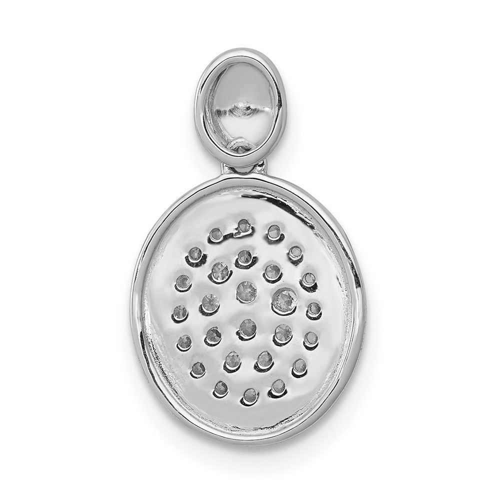 14k White Gold 1/4ct. Real Diamond Fancy Oval Pendant