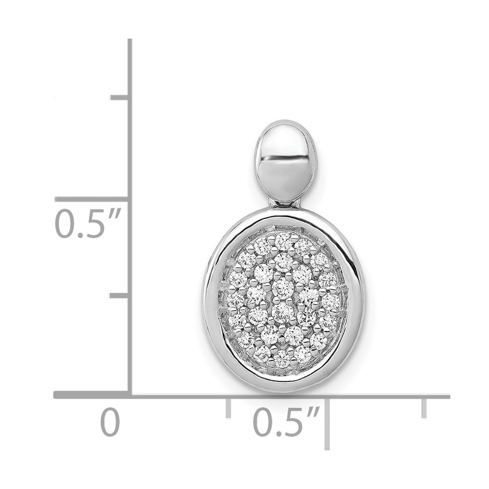 14k White Gold 1/4ct. Real Diamond Fancy Oval Pendant
