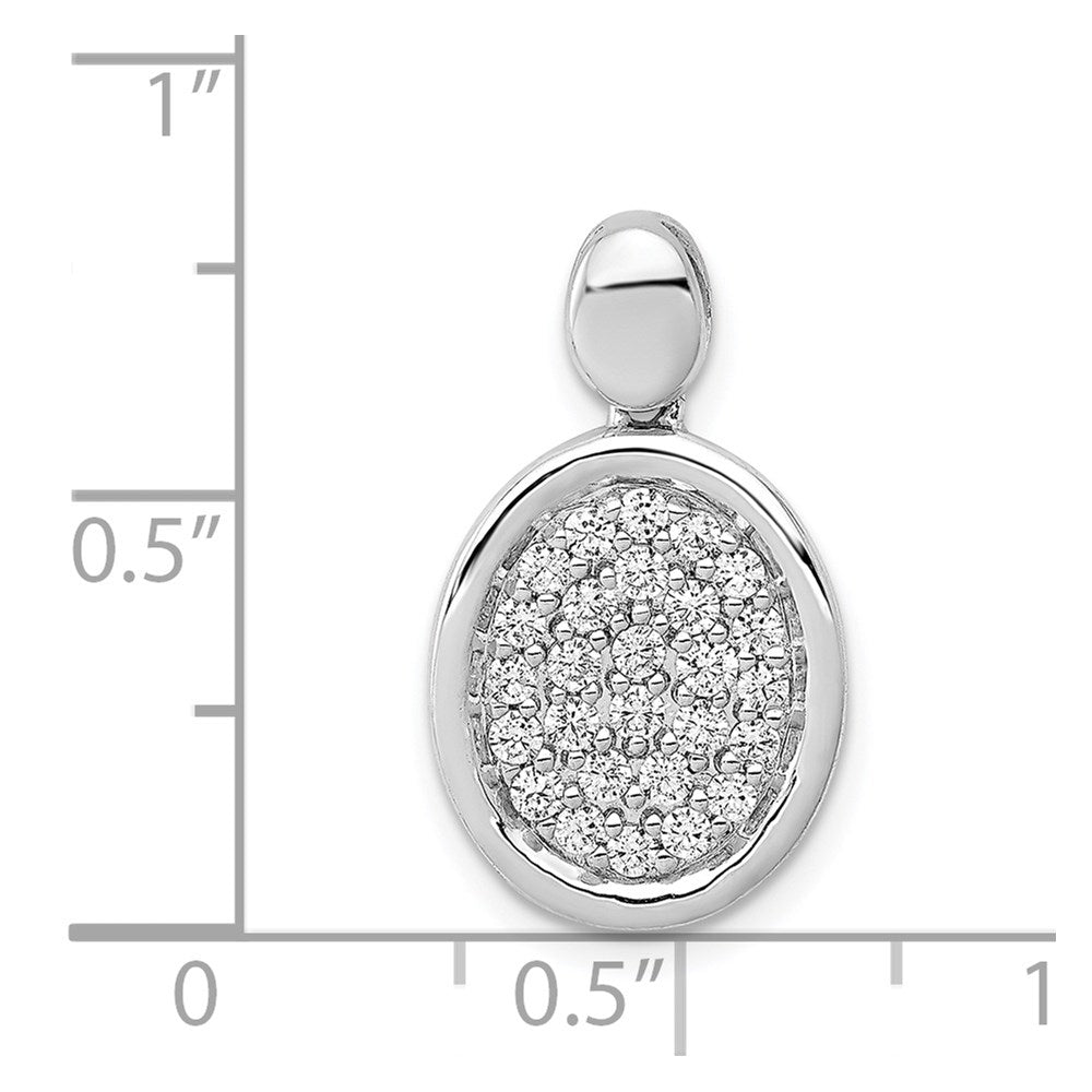 14k White Gold 1/2ct. Real Diamond Fancy Oval Pendant