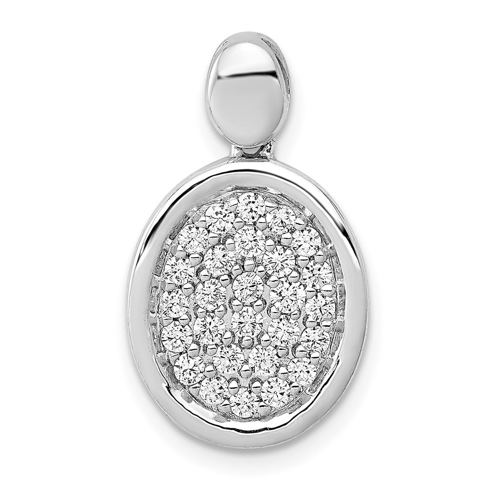 14k White Gold 1/2ct. Real Diamond Fancy Oval Pendant