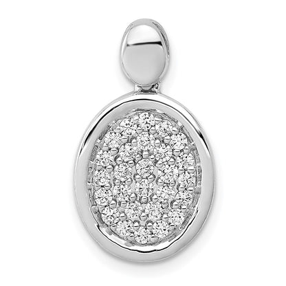 14k White Gold 1/2ct. Real Diamond Fancy Oval Pendant