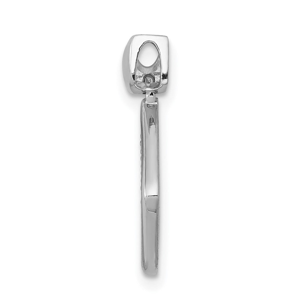 14k White Gold 1/4ct. Real Diamond Fancy Tilted Square Pendant