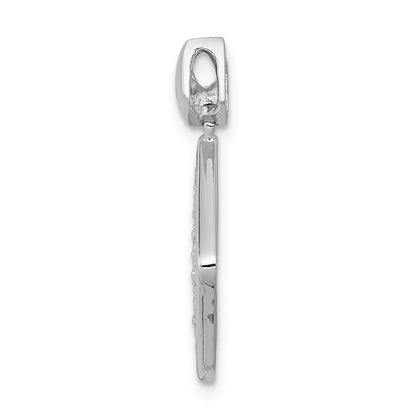 14k White Gold 1/2ct. Real Diamond Fancy Tilted Square Pendant