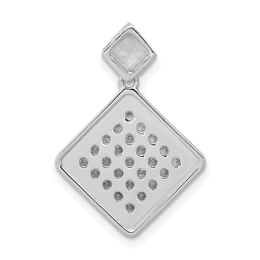 14k White Gold 1/2ct. Real Diamond Fancy Tilted Square Pendant