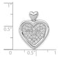 14k White Gold 1/2ct. Real Diamond Fancy Heart w/ Heart Bail Pendant