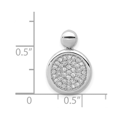 14k White Gold 1/4ct. Real Diamond Fancy Circle Pendant