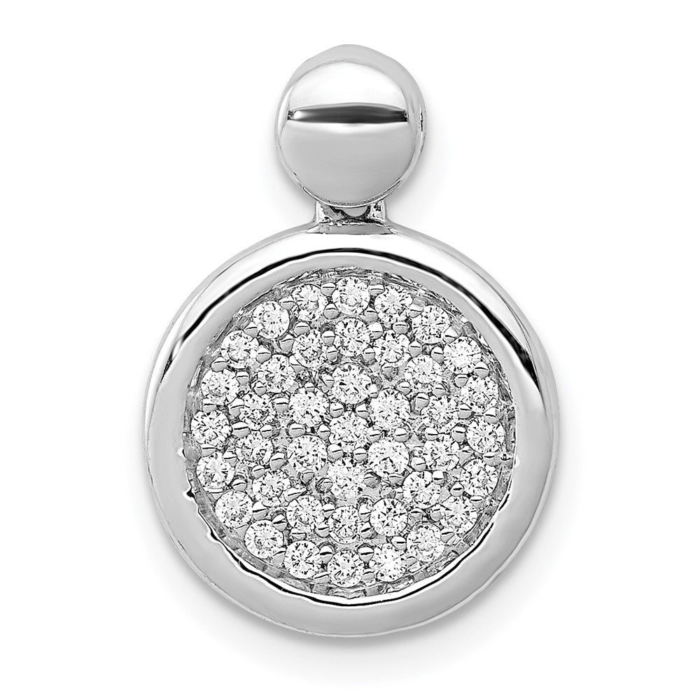 14k White Gold 1/4ct. Real Diamond Fancy Circle Pendant