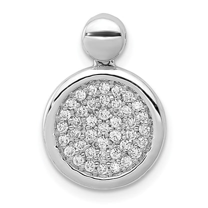 14k White Gold 1/4ct. Real Diamond Fancy Circle Pendant