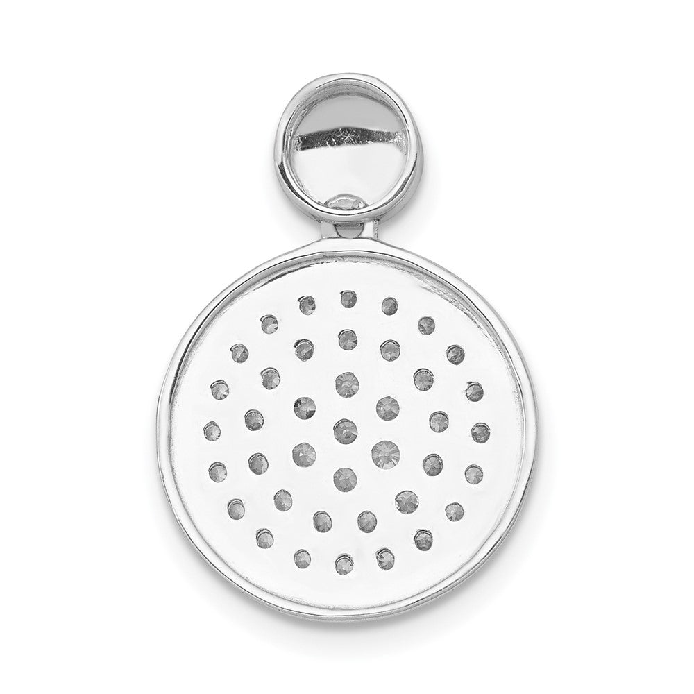 14k White Gold 1/2ct. Real Diamond Fancy Circle Pendant